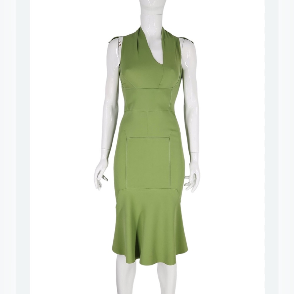 Roland Mouret Green Viscose Mid Length Dress, size 6 - Picture 7 of 10